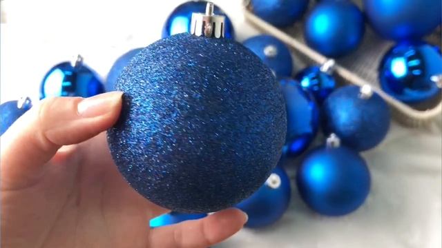 Набор пластиковых шаров ФОН ШИК (матовые, глянцевые, глиттер), цвет: королевский синий, 020616