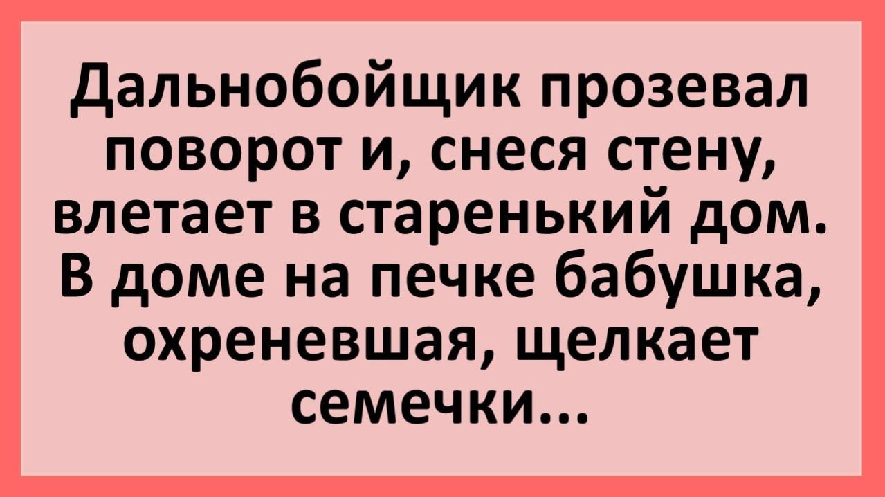 Анекдоты | Дальнобойщик прозевал поворот и влетел в старенький дом... | Юмор