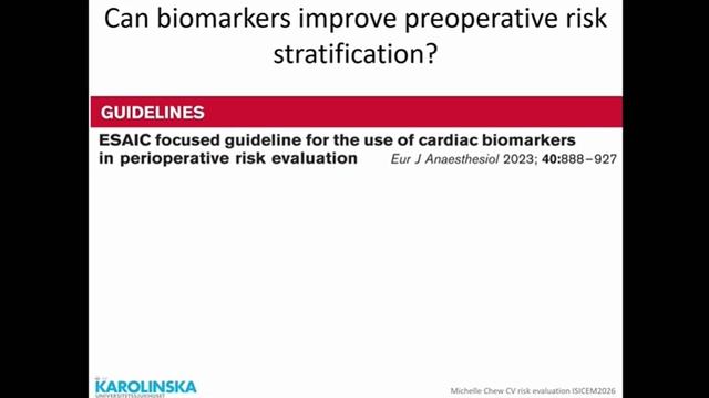 Preoperative Cardiovascular Assessment Michelle Chew ISICEM 45