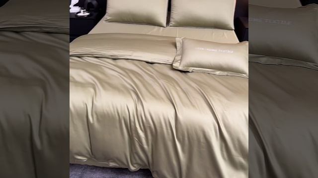 Комплект постельного белья Однотонный Сатин Премиум «Оливковое золото»