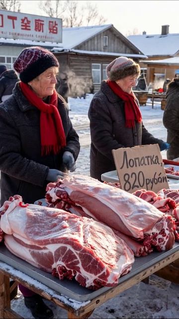 Зимний рынок: свежие продукты от бабушек #рынок #свежиепродукты #зима