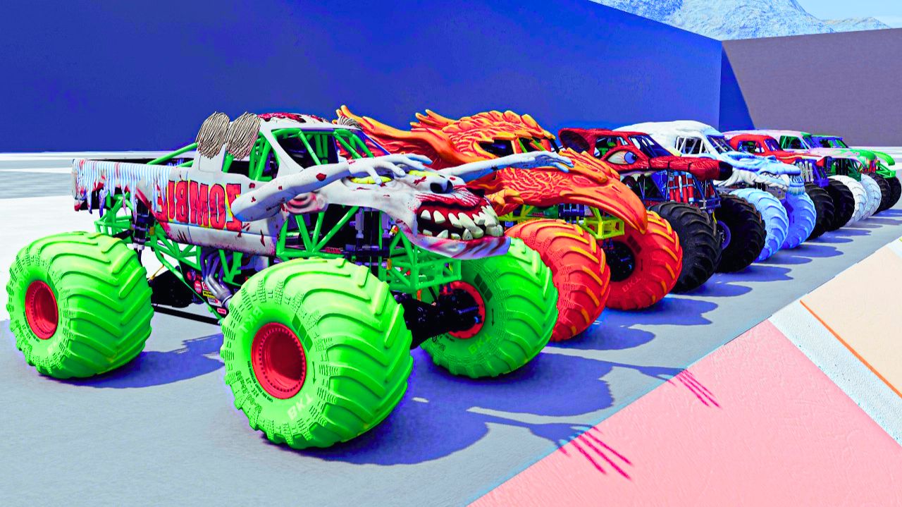 МУЛЬТИКИ ПРО МАШИНКИ Эпические прыжки и столкновения на скоростном монстр-траке Beamng Drive #129