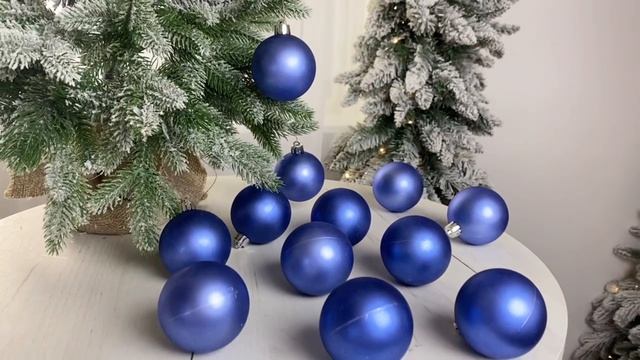 Набор однотонных пластиковых шаров матовых, цвет: королевский синий, 60 мм, упаковка 12 шт., 906420