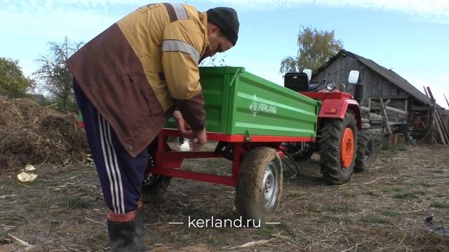 Прицеп Kerland ПТ-2000  в работе C минитрактором Shifeng • Обзор