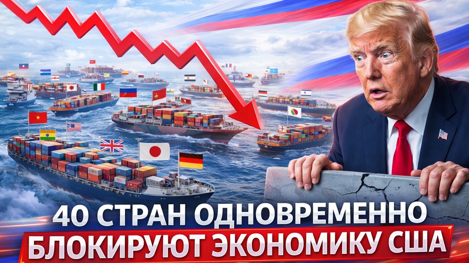 6:17 утра: 40 стран одновременно вводят блокаду против США — кризис ударил по экономике Трампа