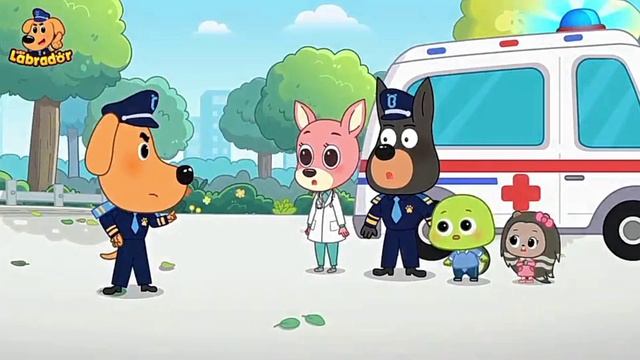 Храбрый шериф Лабрадор, не надо играть с гусеницами — познавательный мультфильм.