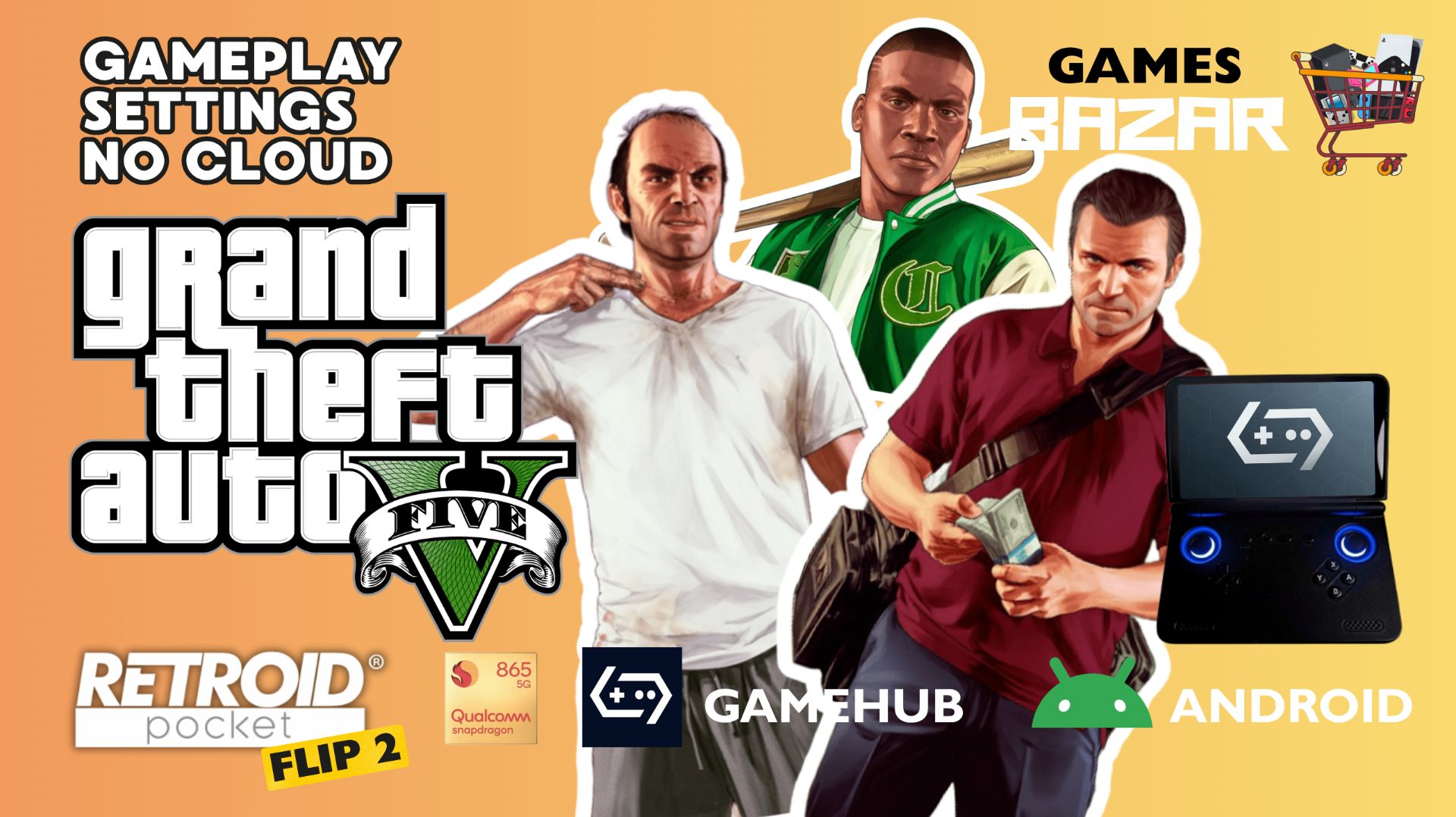 Grand Theft Auto V Retroid Pocket Flip 2  настройки GameHub 5.3.5  #gamehub #games #emulation