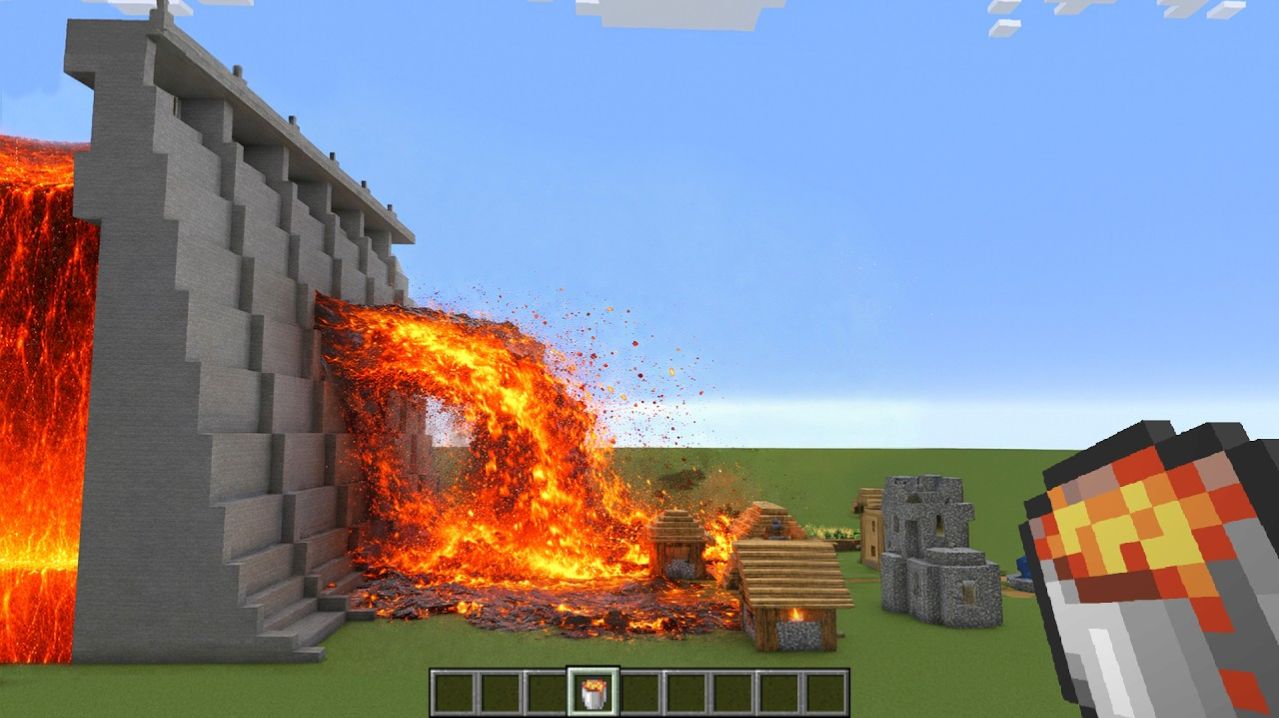 Реалистичная ЛАВА Vs Дамба в Minecraft (Что же произойдет?)