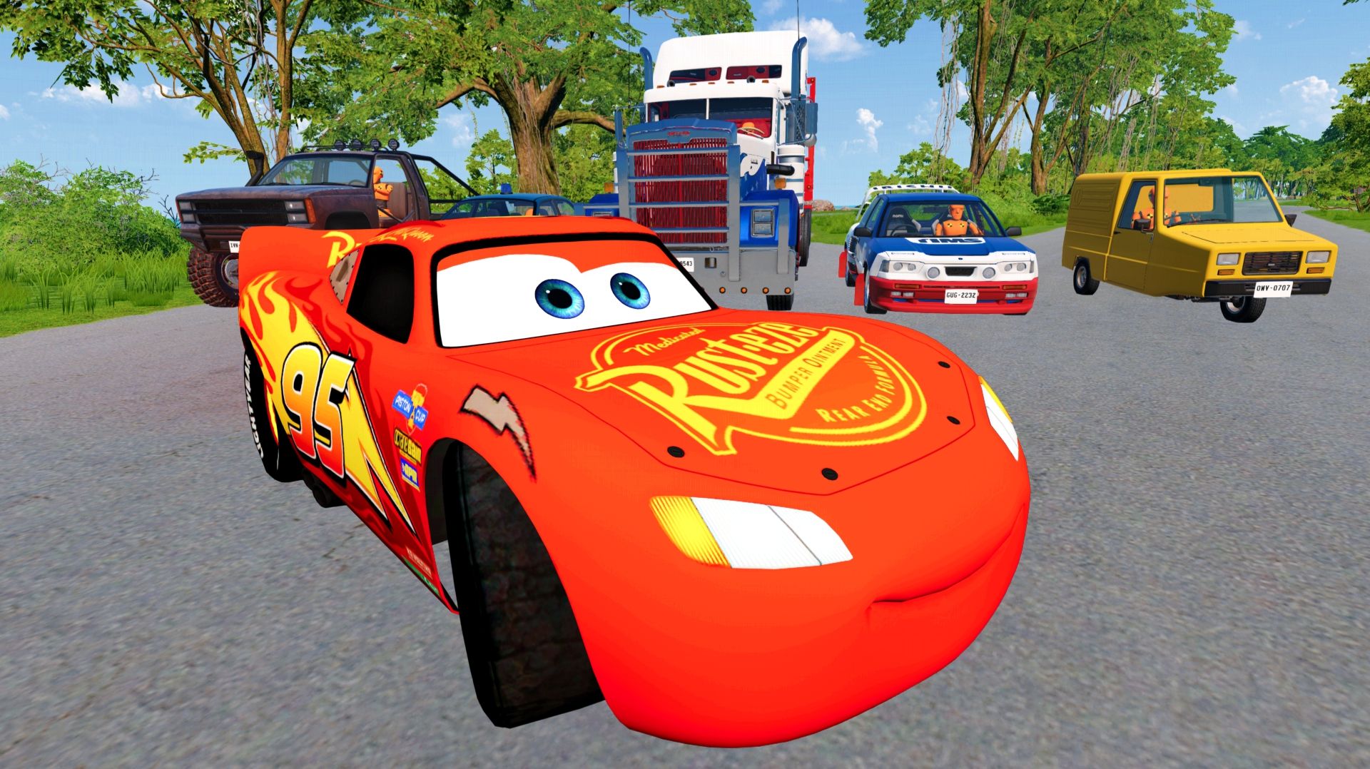 Машинки: Молния Маквин и Тачки Прыгают с Обрыва! 🏎️ Тест на Разрушение в BeamNG.drive