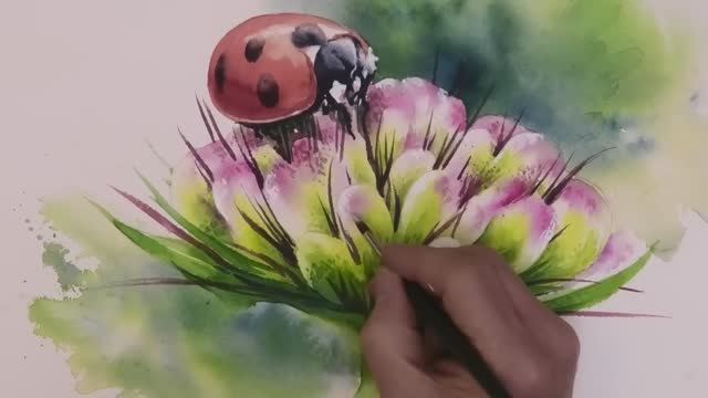 Как нарисовать божью коровку акварелью — свободно и аккуратно