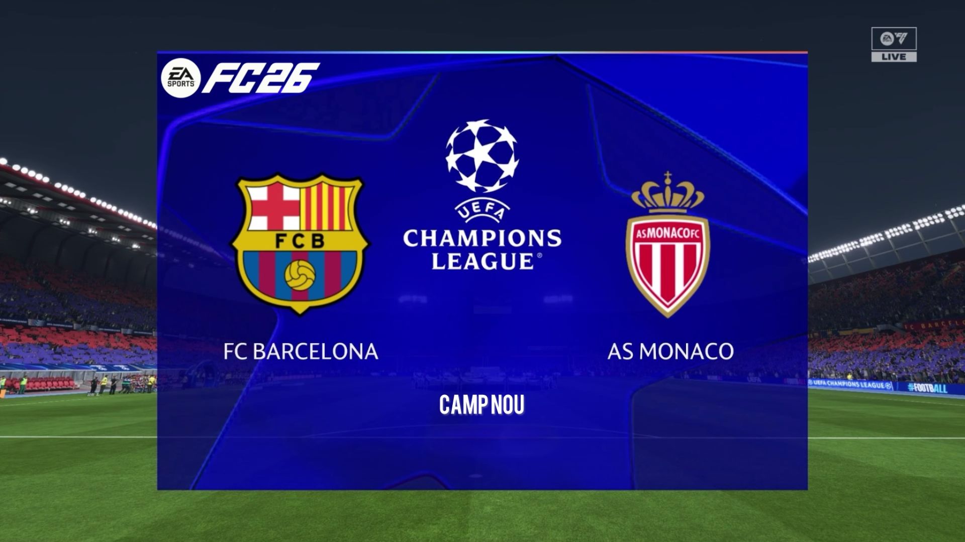 Барселона - Монако Лига Чемпионов 3 тур сезон 26/27 FC26