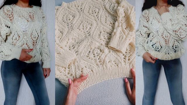 🔥Джемпер Листья/ Купила новую пряжу/ Бесплатные МК