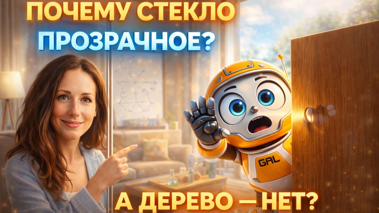 11. Почему стекло пропускает свет, а дерево нет? Бип и Лиза