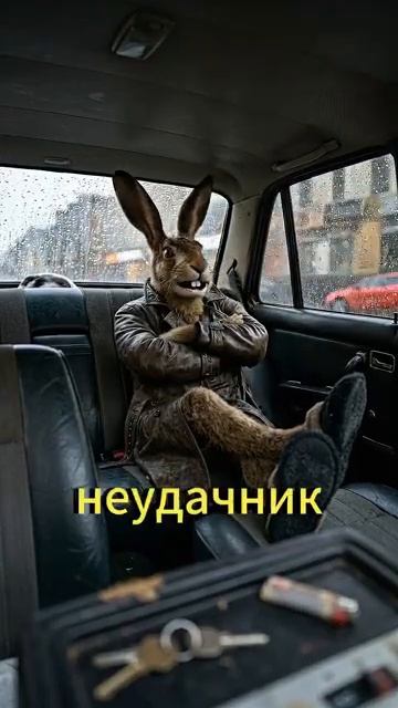 заяц в такси!