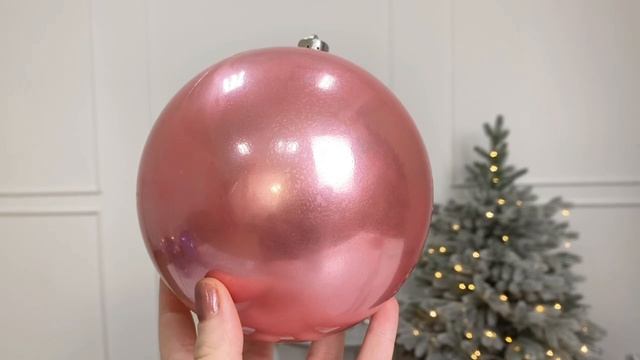 Пластиковый шар глянцевый, цвет: розовый шёлк, 140 мм, 022387