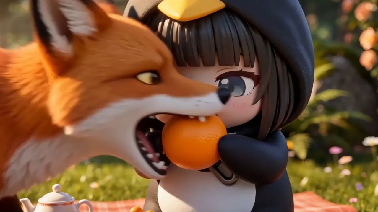 Лиса украла апельсины у маленького пингвина Гугугаги