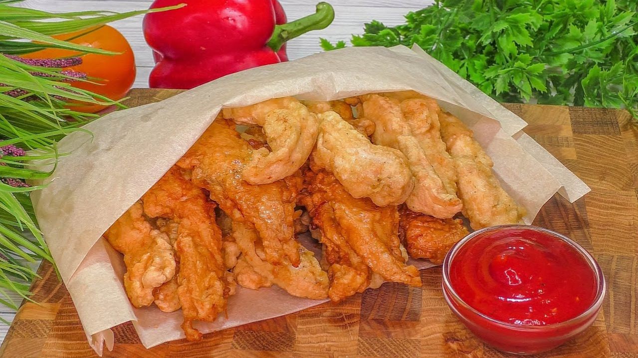 🔴Вы когда-нибудь так готовили?Даже духовка не понадобится! Стрипсы из куриной грудки🥖