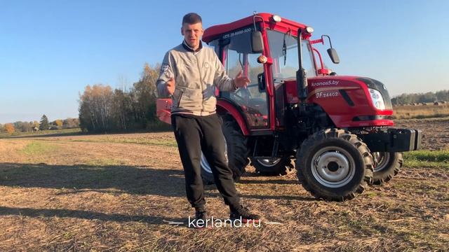 Картофелекопалка Kerland KT-1 в работе с трактором Dongfeng DF-244С G2