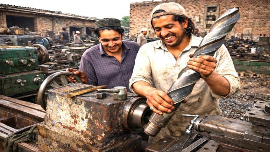 Как Пакистанские мастерские производят крупные промышленные компоненты.