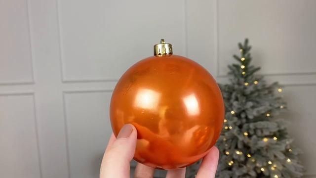 Набор однотонных пластиковых шаров глянцевых и матовых, цвет: пряная тыква, 100 мм, 022620