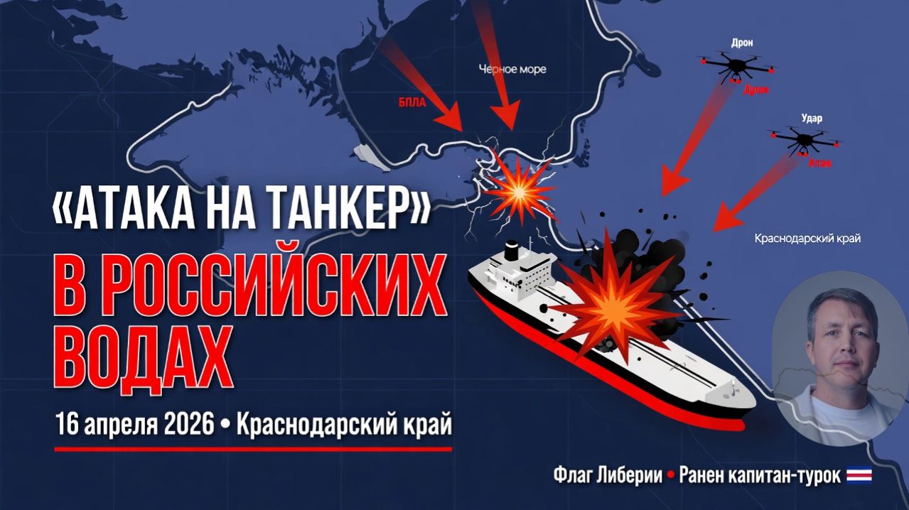 Первый удар по морскому судну дроны атаковали танкер у берегов Краснодарского края.