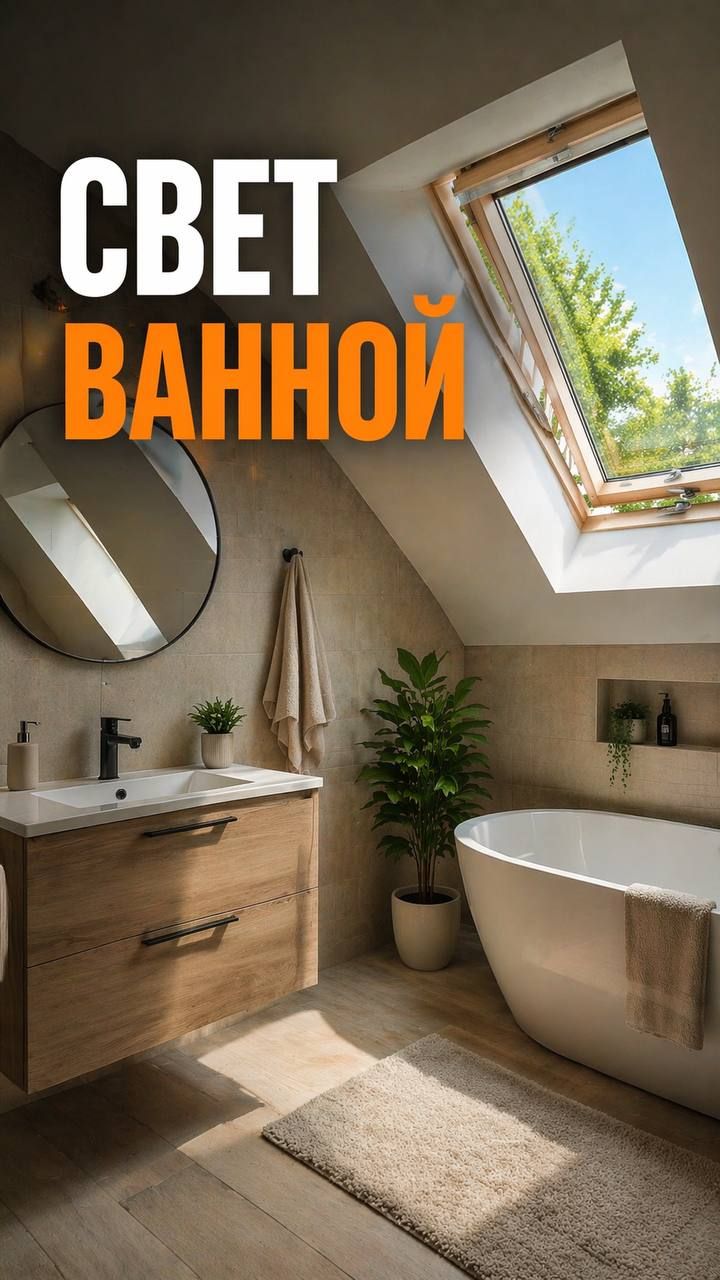 Свет в ванной на мансардном этаже