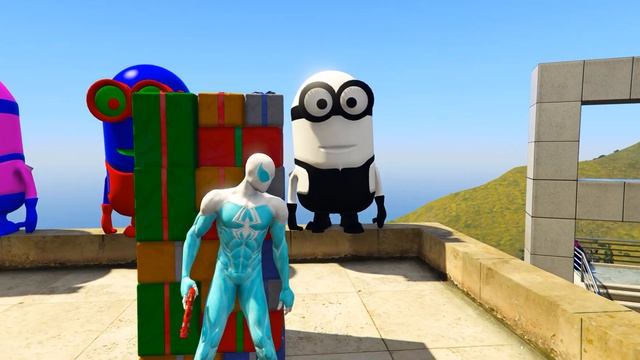 Белый ПАУК против цветных Миньонов новый бой без правил 15 ГТА 5