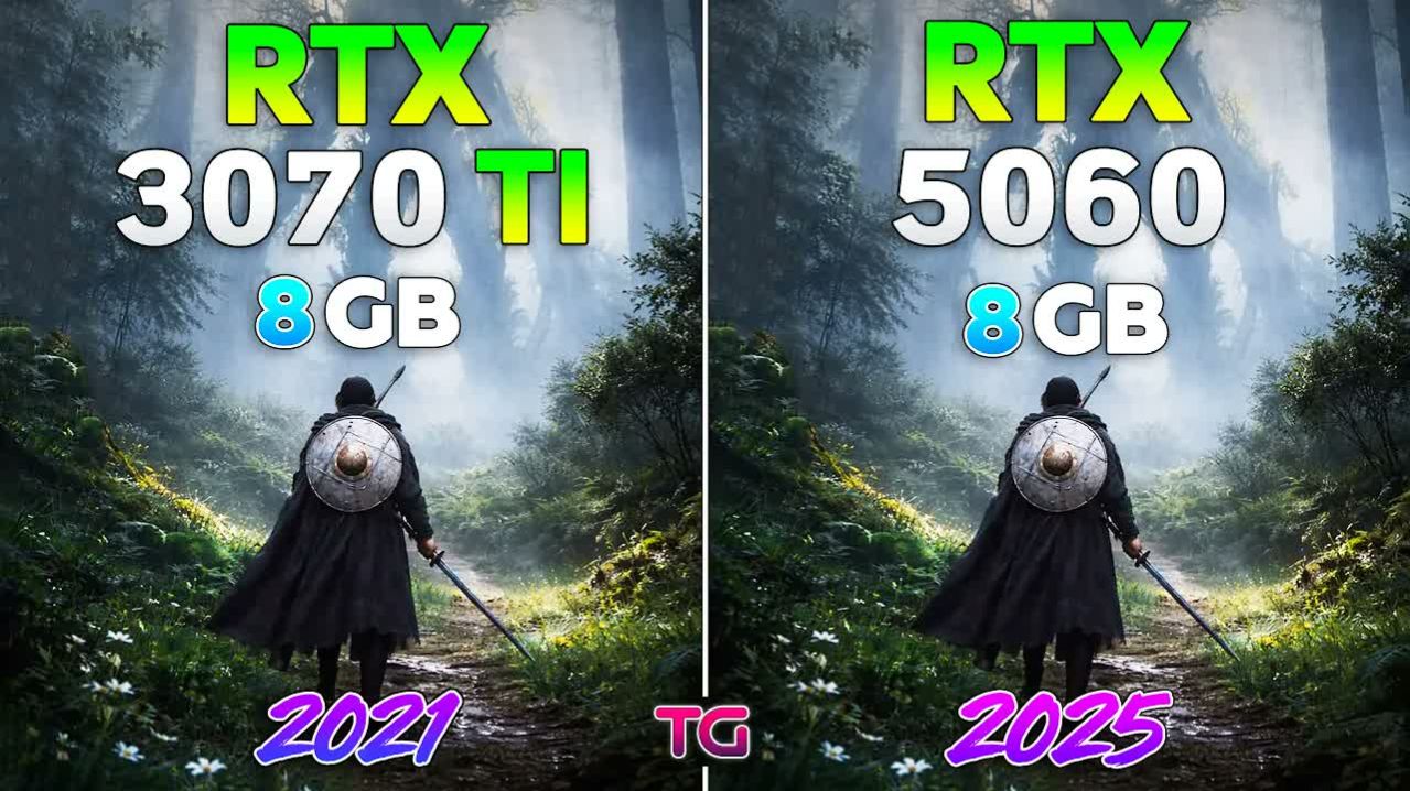 RTX 3070 Ti Vs RTX 5060  10 игр  Ryzen 7 9800X3D  1080p