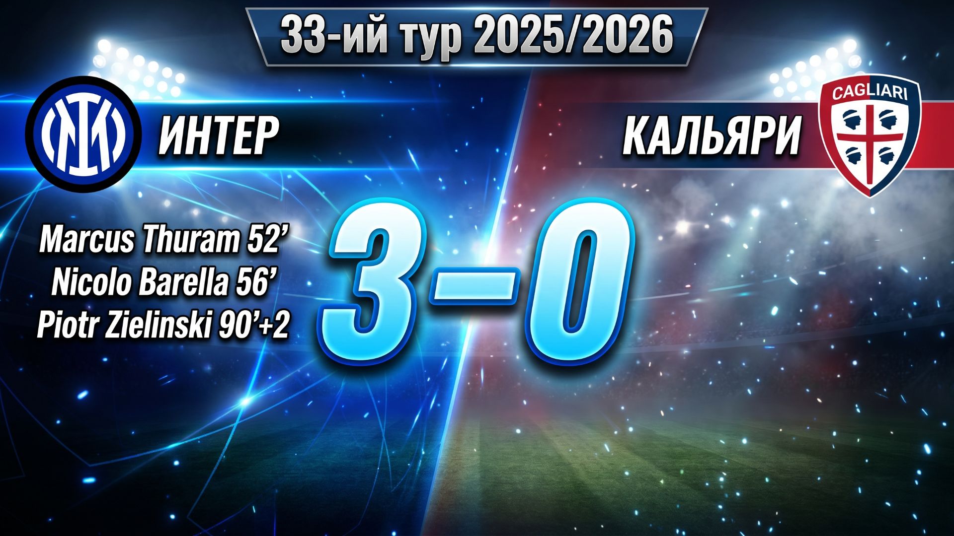 ГОЛЫ ИНТЕР - КАЛЬЯРИ // 33-ИЙ ТУР СЕРИЯ А 25/26