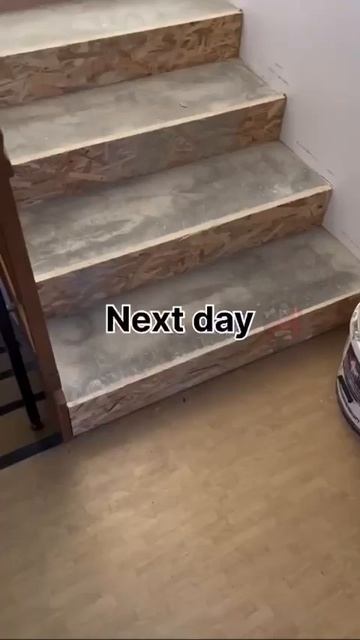 Процесс починки лестницы