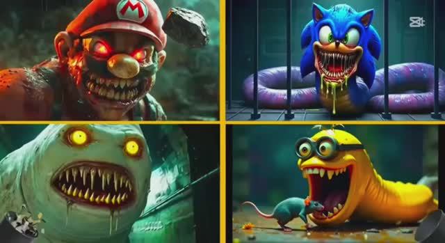 МУЛЬТИКИ ПРО МОНСТРОВ И ГЕРОЕВ  СОНИК ПРОТИВ МИНЬОНОВ И МАРИО 