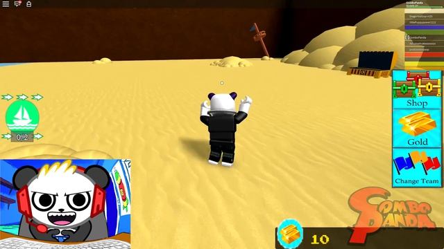 Captain Combo On Pirate Ship! ROBLOX Build A Boat For Treasure Lets Play With Combo Panda