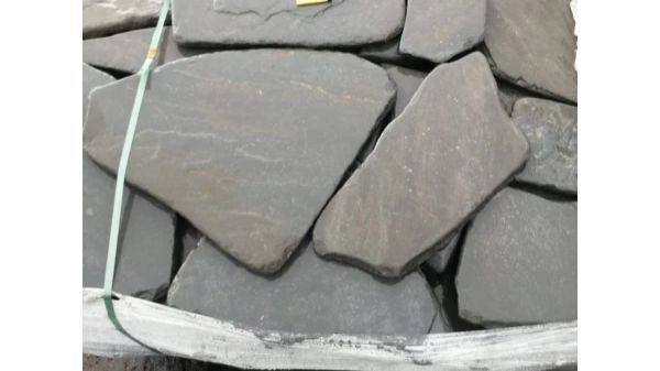 Плитняк песчаник серо-синий галтованный