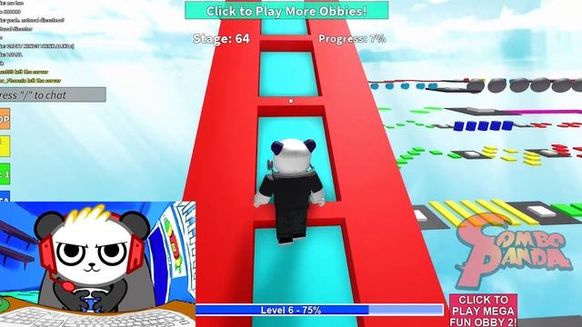 ROBLOX Mega Fun Obby Part 2! Run Jump And Slide On Fun Obstacle Course! Lets Play With Combo Panda