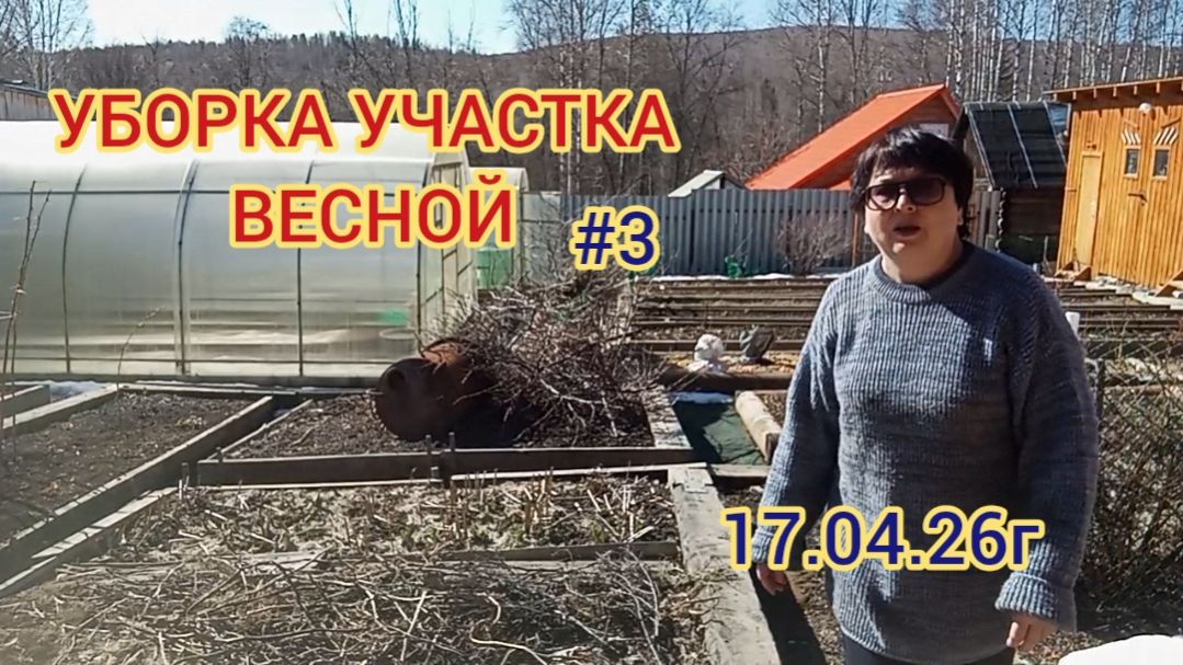 УБОРКА УЧАСТКА ВЕСНОЙ 3 РЕМОНТАНТНАЯ МАЛИНА.ВХОДНАЯ КЛУМБА.