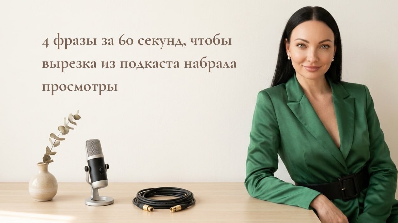 4 фразы за 60 секунд чтобы вырезка из подкаста набрала просмотры
