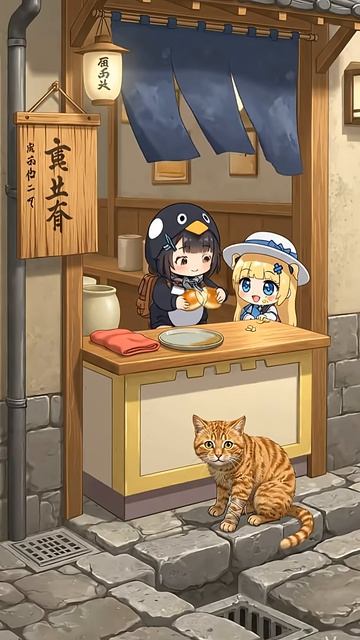 Пингвиненок Гугу Гага Чиби открывает кондитерский киоск в Киото с секретом