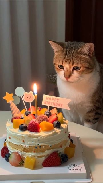 Котик на день рождения: сладкие моменты праздника! кот деньрождения торт