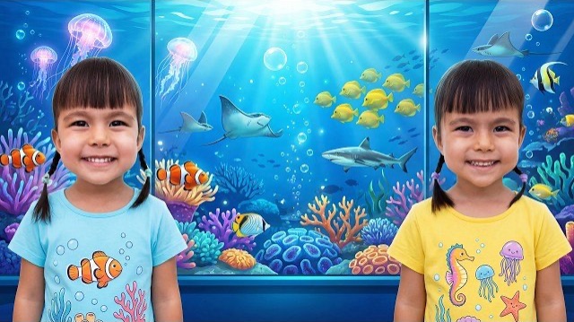 Твин твин посещают океанариум и узнают новых животных !