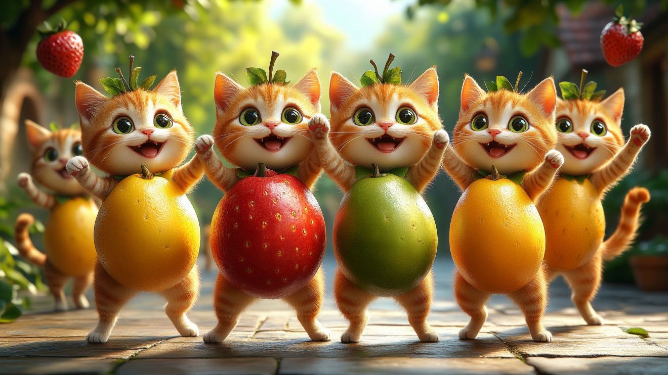 Мультики для детей . Танец котиков под веселую песню