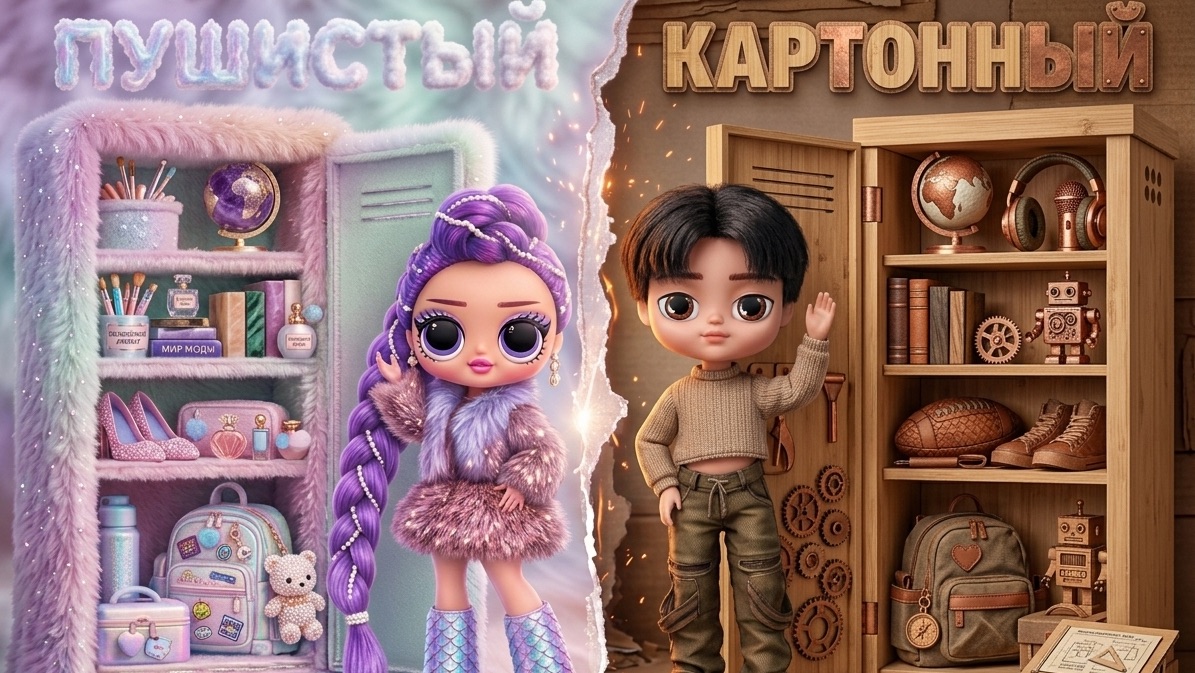 Кейпоп Охотницы на Демонов: Руми и Джину в картонной и пушистой школе! Поделки для Кукол ЛОЛ ОМГ!