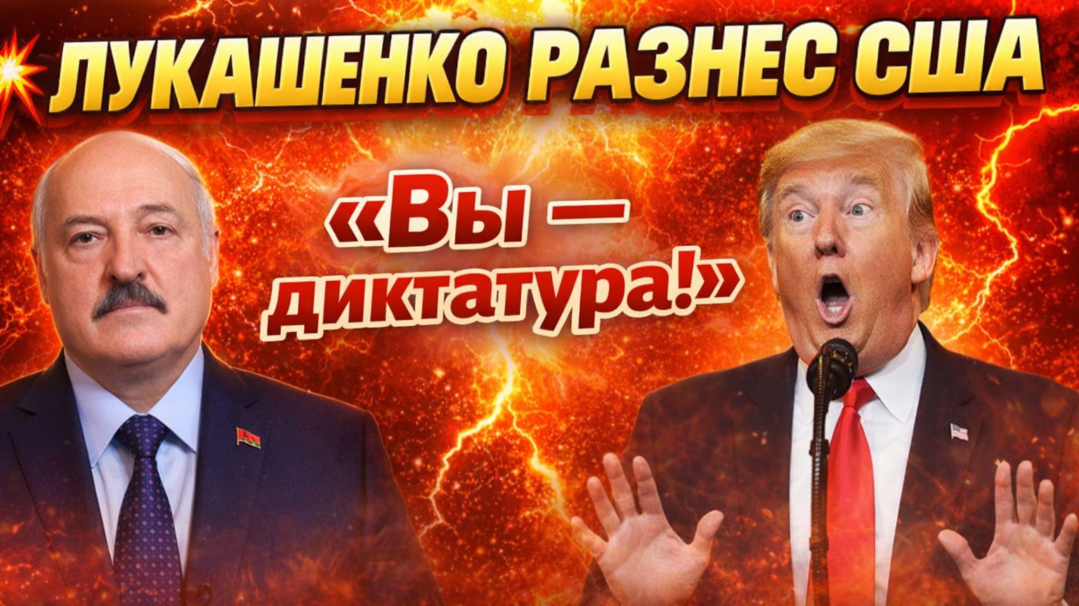 ЛУКАШЕНКО РАЗНЕС США: Вы  диктатура! У Трампа Отпала Челюсть!