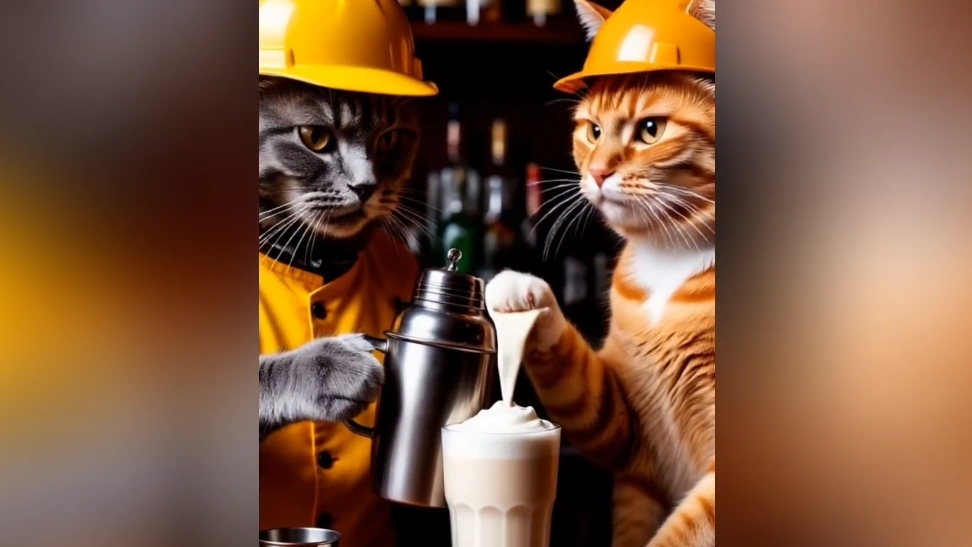 РЫЖИЙ КОТ И СЕРАЯ КОШКА: СМЕШНОЙ ДУЭТ