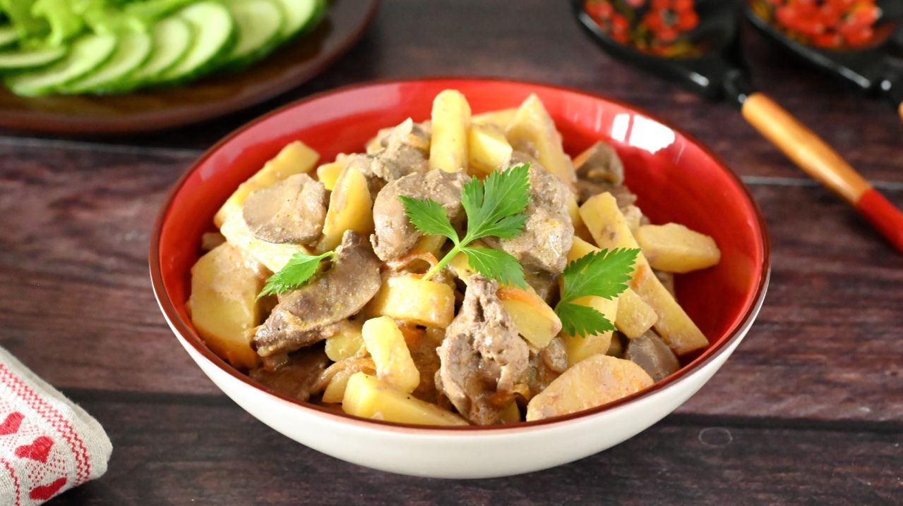 🍲 Куриная печень с картошкой за 35 минут! Бюджетный ужин, который просят на добавку