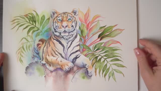 ТИГР 🐯 Мастер-класс по рисованию акварелью