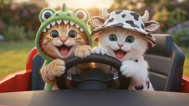 Кошачья история | Рыжий котёнок проводит счастливый день с лучшим другом