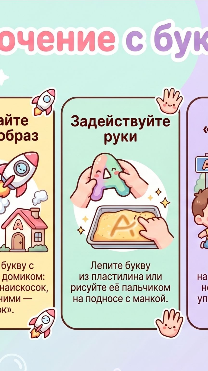 Учим букву А с дошкольниками