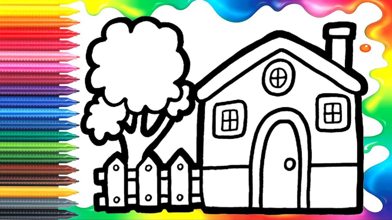 Рисование домика для детей-Мультик для детей