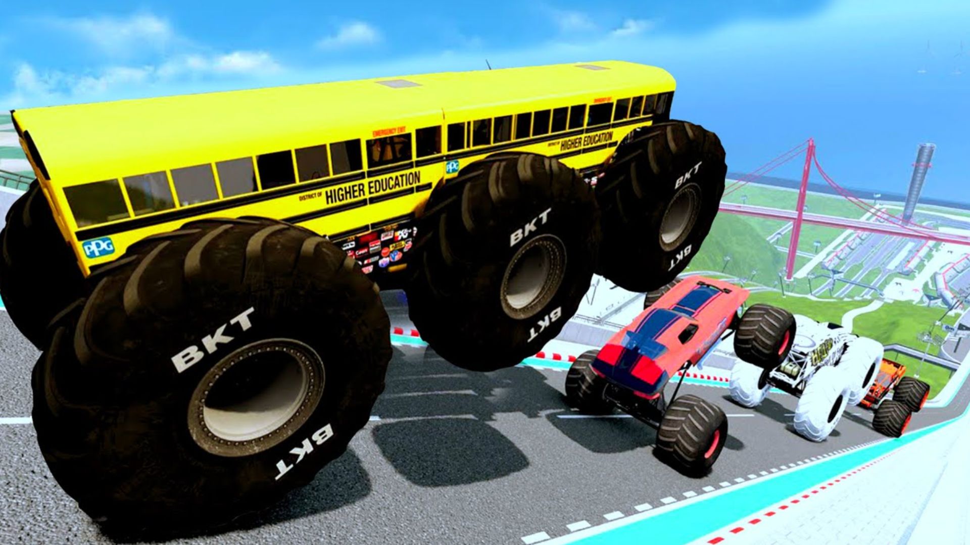 МУЛЬТИКИ ПРО МАШИНКИ 4K — Эпические прыжки и мощные столкновения на монстр-траке в BeamNG Drive