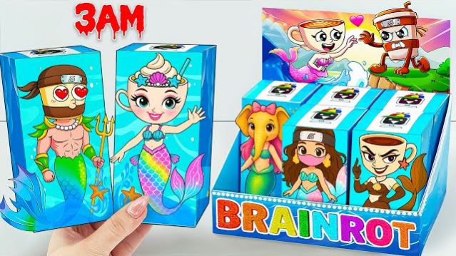 РАСПАКОВКА: БАЛЕРИНА КАПУЧИНА + РУСАЛКА МИСТЕРИ БОКС ЧАСТЬ 3 ☕🧜♀️ ИТАЛЬЯНСКИЙ БРЕЙНРОТ ASMR